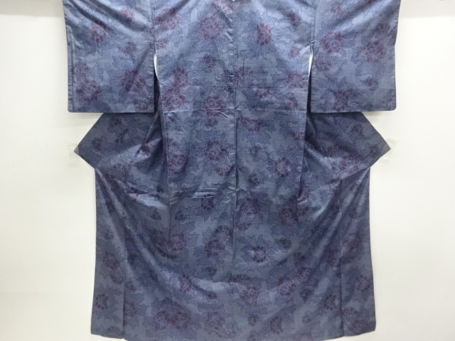 JAPANESE KIMONO / DORO OSHIMA TSUMUGI / WOVEN PEONY / 5MARUKI